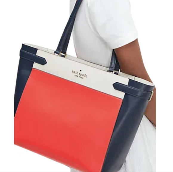 NWT Kate Spade Staci colorblock laptop tote - Picture 2 of 10